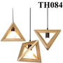 Đèn thả gỗ tam giác TH084, E27 x 1, KT(mm): 320